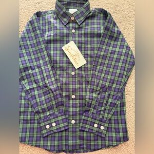 Southern Sunshine Casual Green and Purple Checkered Shirt NWT